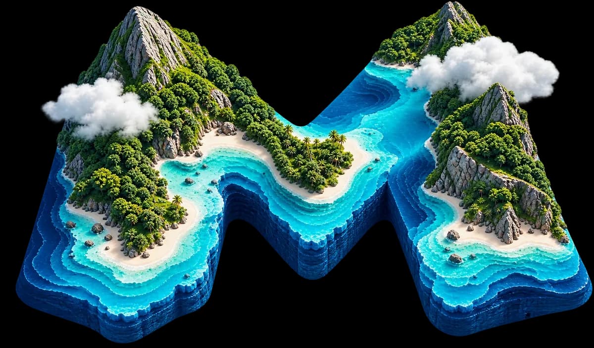 The Mapavio M: two islands of mountains, forest and beaches in a turquoise sea